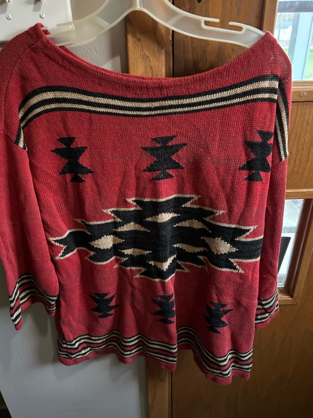 Chaps Southwestern Aztec Knit Sweater Women’s Large Three-Quarter Sleeve